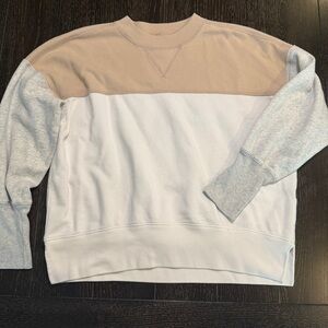 Abercrombie Women’s Color Block Crew Neck Sweatshirt Neutrals Size L